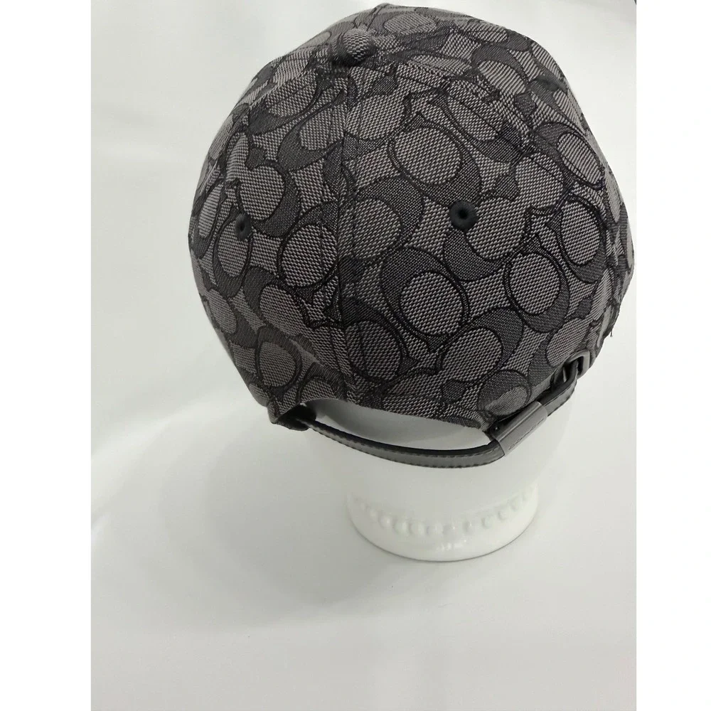 Coach Logo Pattern Adjustable Baseball Cap Hat Black/Gray Size M/L